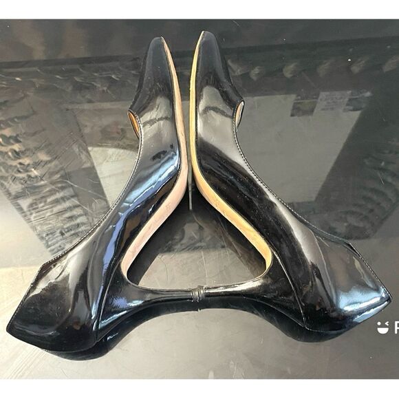 Kate Spade New York Black Patent Leather Heels 3”Size 6.5 Made in Italy Slip On - Picture 9 of 9